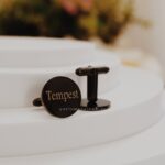 Round engraved cufflinks