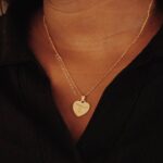 Heart disc engraved necklace